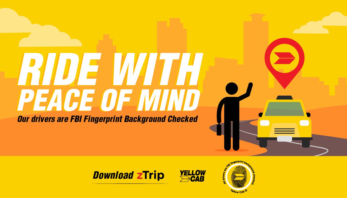 Sit back, relax, and enjoy the ride. Your driver is FBI Fingerprint Background Checked! #GoYellow