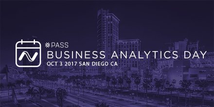 Interested in learning from #BusinessAnalytics experts? Join us for #PASSBAday in #SanDiego. ow.ly/XF2s30dJGPu #sqlpass