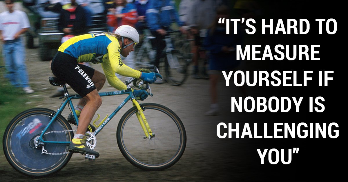 TheProsCloset's tweet photo. Quote of the day: “It’s hard to measure yourself if nobody is challenging you” - John Tomac #YetiWeek https://t.co/JWIYo9BUvn
