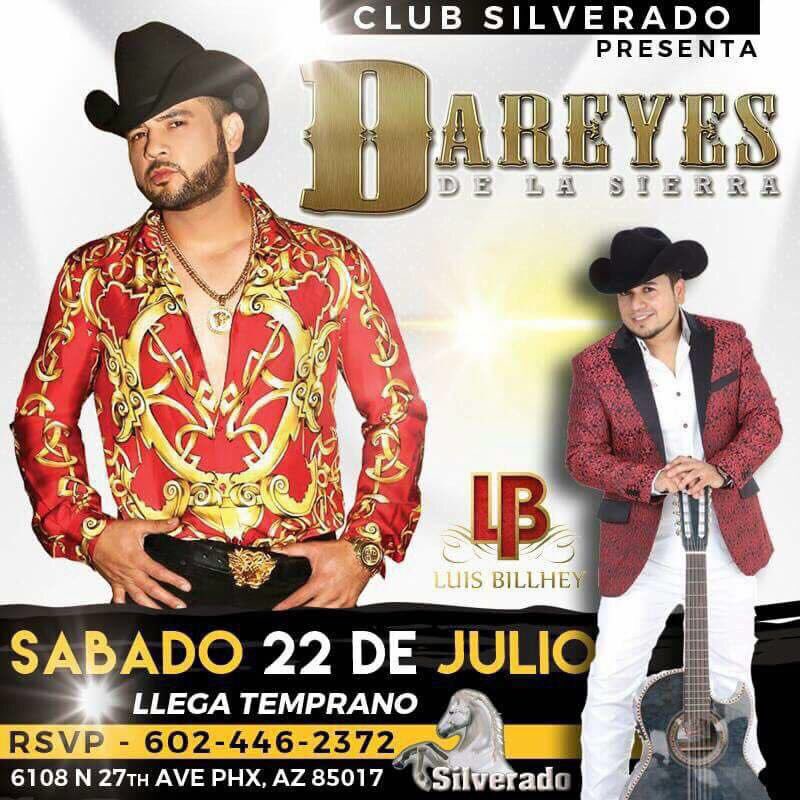 luisbillhey's tweet photo. Quien esta listo para este sabado 22 de Julio?? Vamos a parrandear en grande en #phoenix #arizona #clubsilverado https://t.co/ERMMEaTp4r