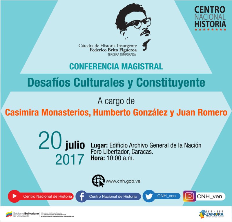 “La Constituyente y sus Desafíos Culturales” es el tema de la Cátedra de Historia 
 goo.gl/cW3JAo