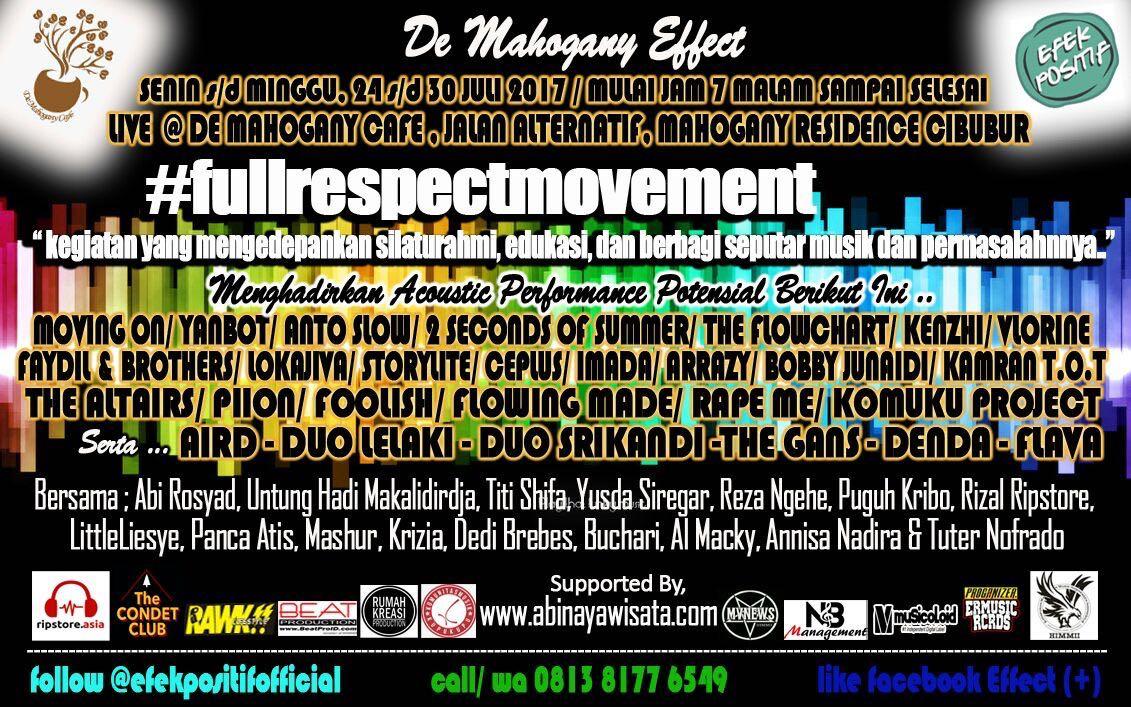 vlorineband's tweet photo. Sampai jumpa @vlorineband live #FullRespectMovement at @demahoganycafe_officially MAHOGANY RESIDENCE CIBUBUR
.
. https://t.co/PuGw41wjQQ