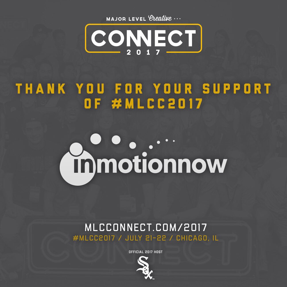 MLCConnect's tweet photo. Thank you for your continued support of #MLCC2017 @inmotionnow #InMotionNow #Workflow #ProjectManagement #Approvals #Traffic https://t.co/oQxjRflUdI