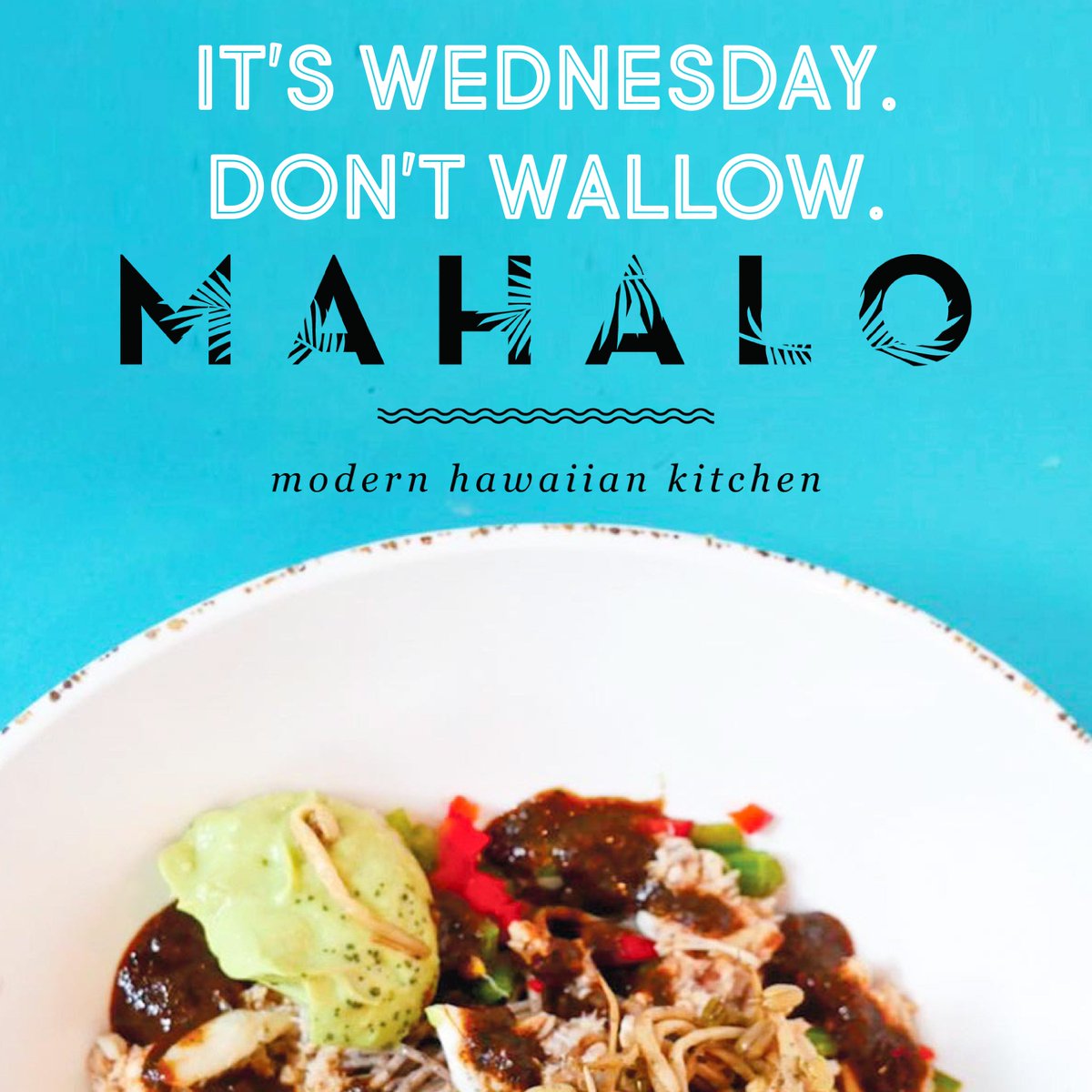 MahaloChicago's tweet photo. Don't let Wednesday get you down. Come hang out with us, instead. No one can be sad with a Poké Bowl by their side. https://t.co/yy5TkLBDlm