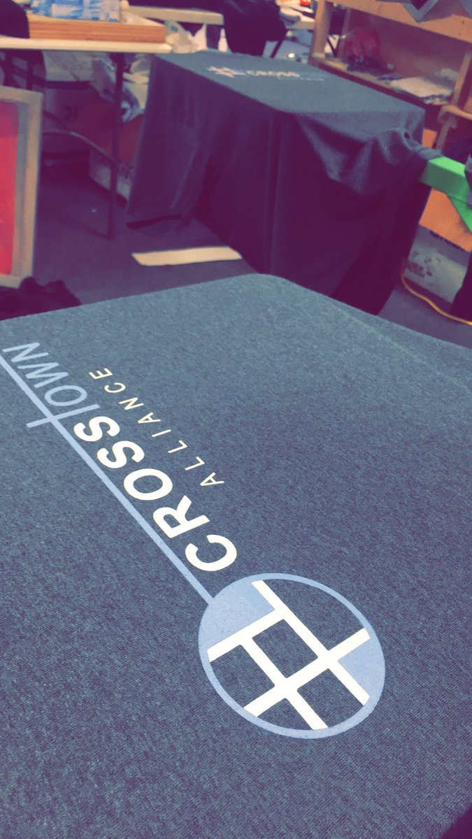 carpys_co's tweet photo. Going late into the night finishing up shirts for @crosstowna.
#carpys #olean #portville #screenprint https://t.co/YzAFcXGrjE