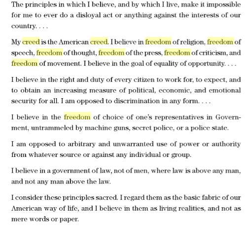 NVAnimusApertus's tweet photo. For a #PeoplesPlatform, this statement by #HenryDexterWhite - he called it his "creed" - will do nicely. #DemExit  🚽 #2PartyMyth https://t.co/93RMRAaIVw