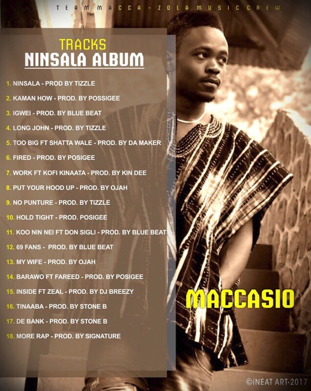 astankoast1's tweet photo. @maccasio1  loaded tracks Ninsala album launch on the 19th August 
Lest us support good music 
#69 to the world https://t.co/WpamDQorcj