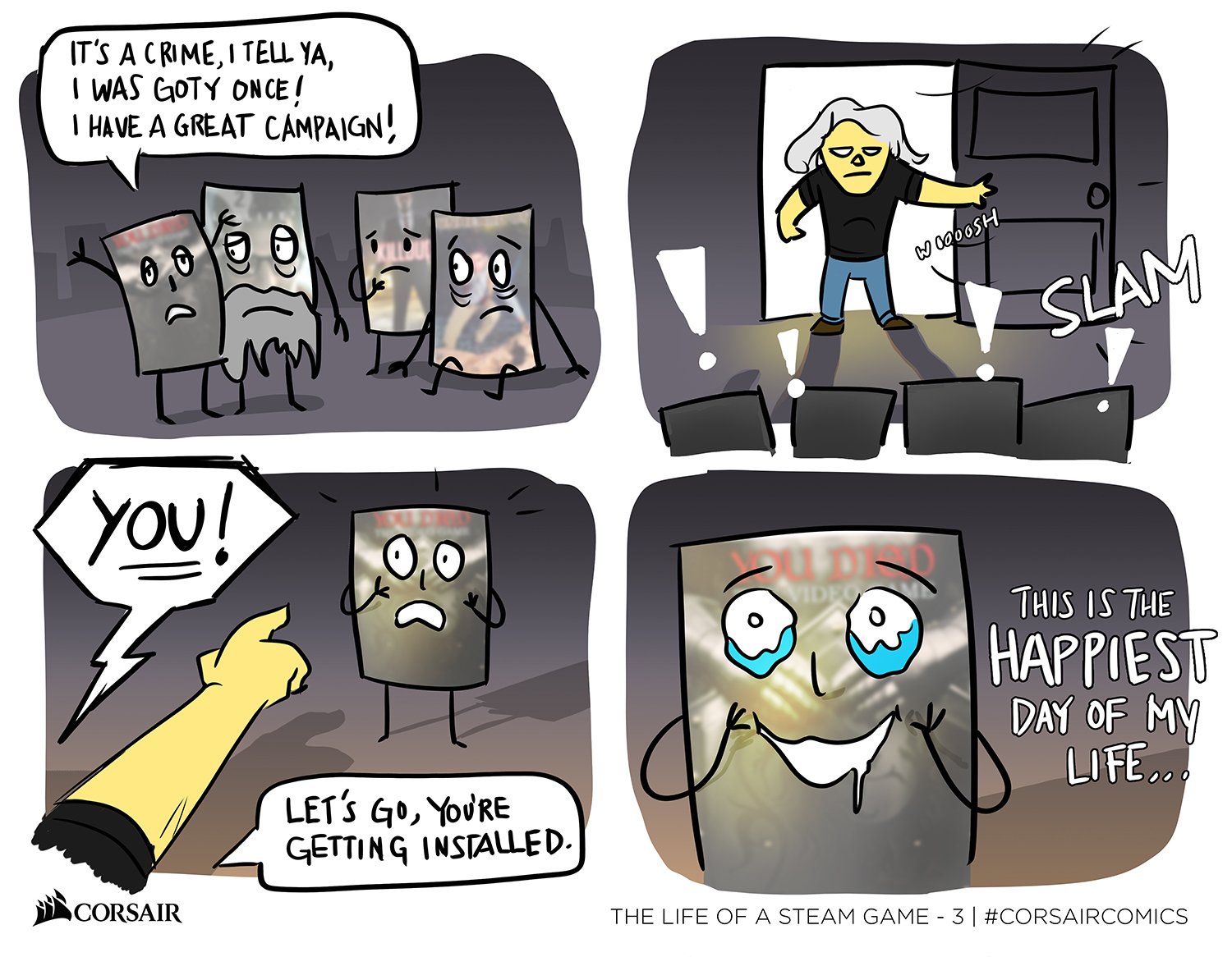 Corsair How A Game From Your Steam Library Feels When You Finally Decide To Install It Corsaircomics Corsair How A Game From Your Steam Library Feels When You Finally Decide To Install It Corsaircomics