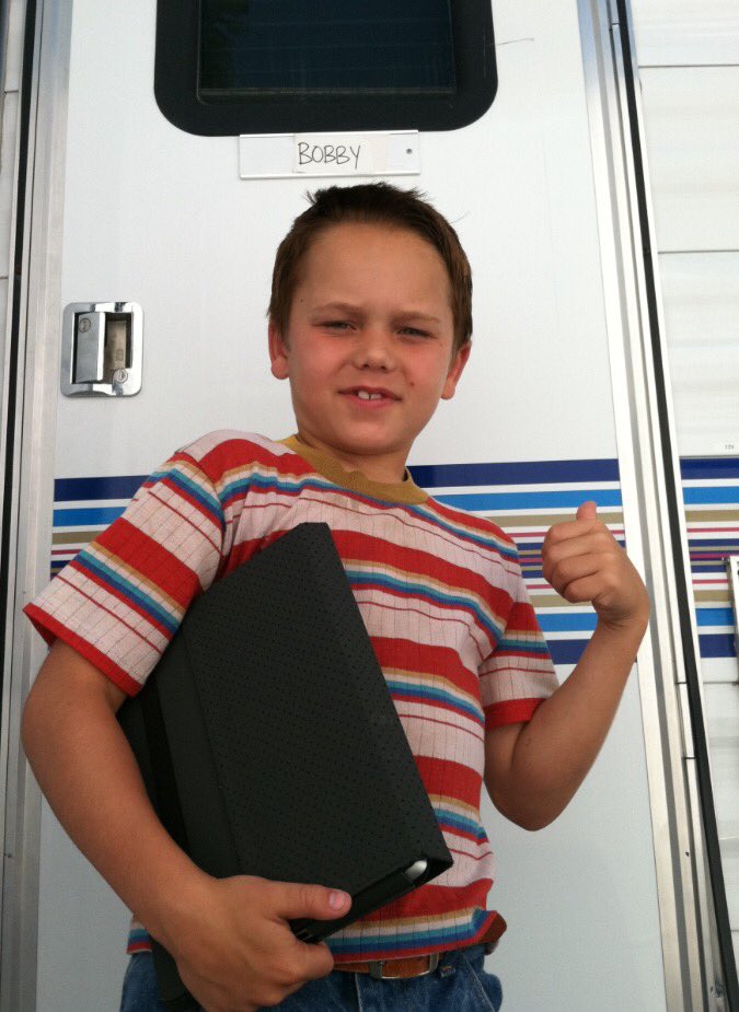 MC2Mama's tweet photo. Happy 10 year anniversary @MadMen_AMC @MasonVCotton02 1st day 2012. #bobbydraper https://t.co/B641ZfMOdR