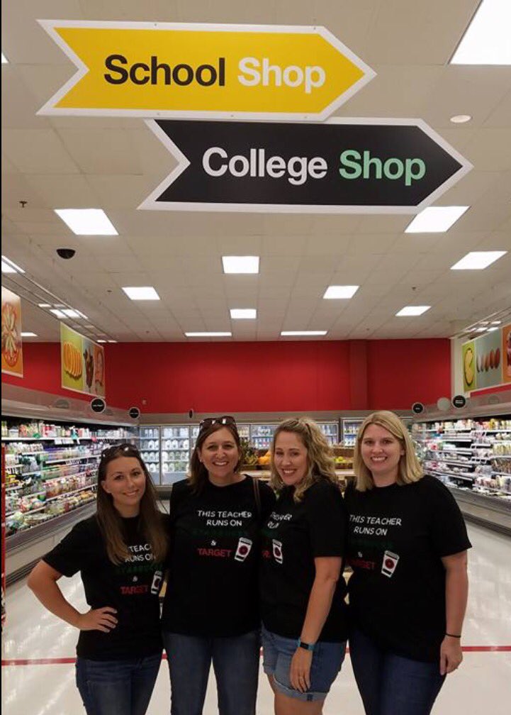 theamazingMrsB's tweet photo. These teachers run on @target and @Starbucks #targetcrawl2017 @lwhitneyslp @mrsmwilliams17 @MrsSickmann @brinatim https://t.co/ZtdhKhHAUt