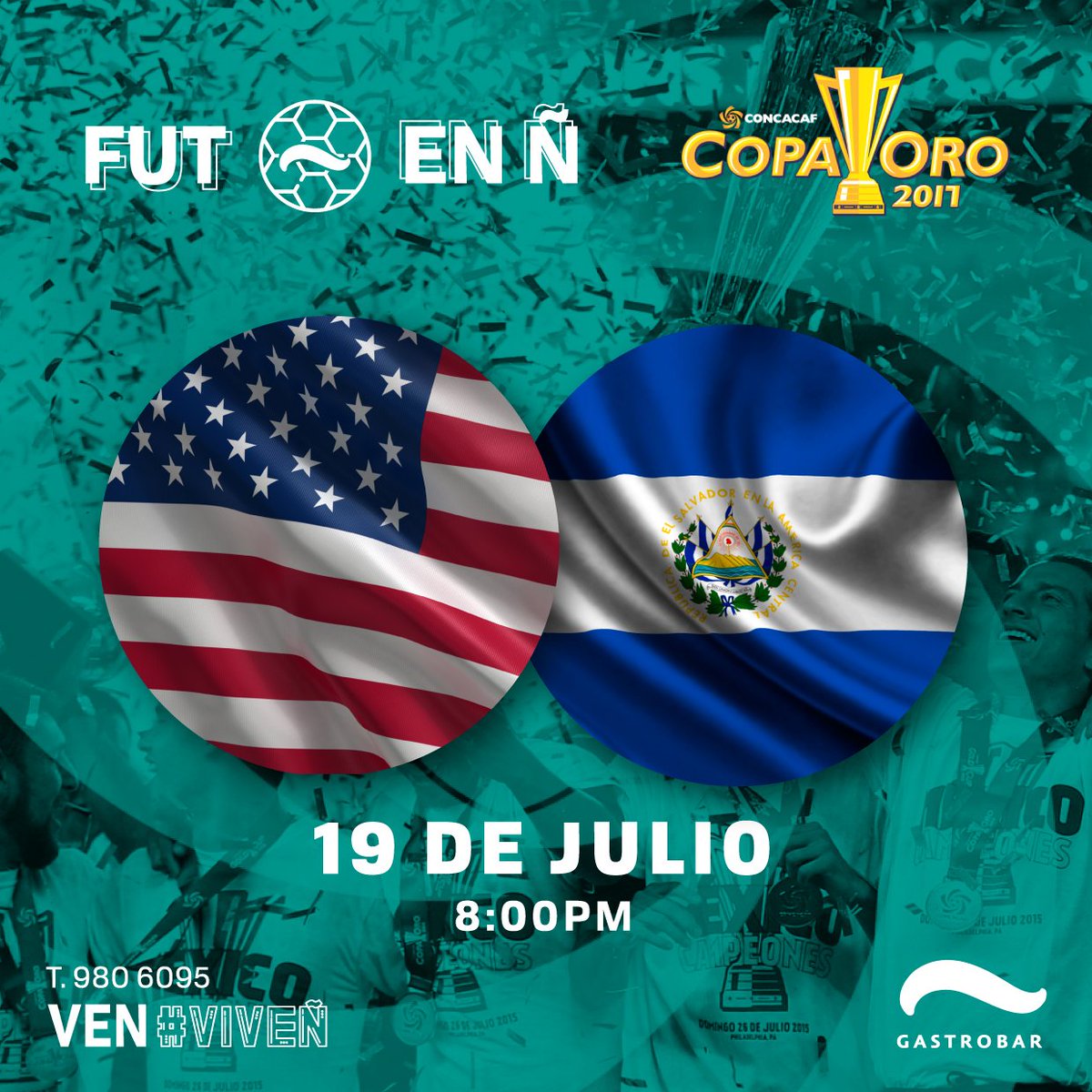 GastroBarMx's tweet photo. Hoy hay Cuartos de Final de la #CopaOro en la Ñ y mañana ven a apoyar a Mexico en su partido vs Honduras. Reserva al 9-80-60-95 Ven y #ViveÑ https://t.co/oX4YkehOV7