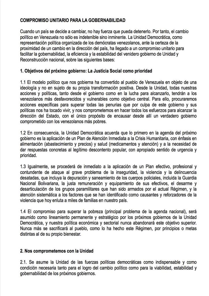 henryrosales1's tweet photo. #19Jul Ante deterioro consistente de la democracia a causa del modelo anacrónico dictatorial presentamos Compromiso para la Gobernabilidad https://t.co/xE5GliZWHW