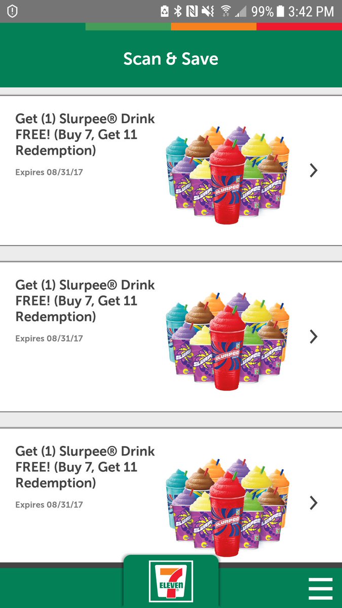 HanakoEmi's tweet photo. Yay! 11 free slurpees! Thanks @7eleven #slurpeeweek https://t.co/VmElqcZJY8