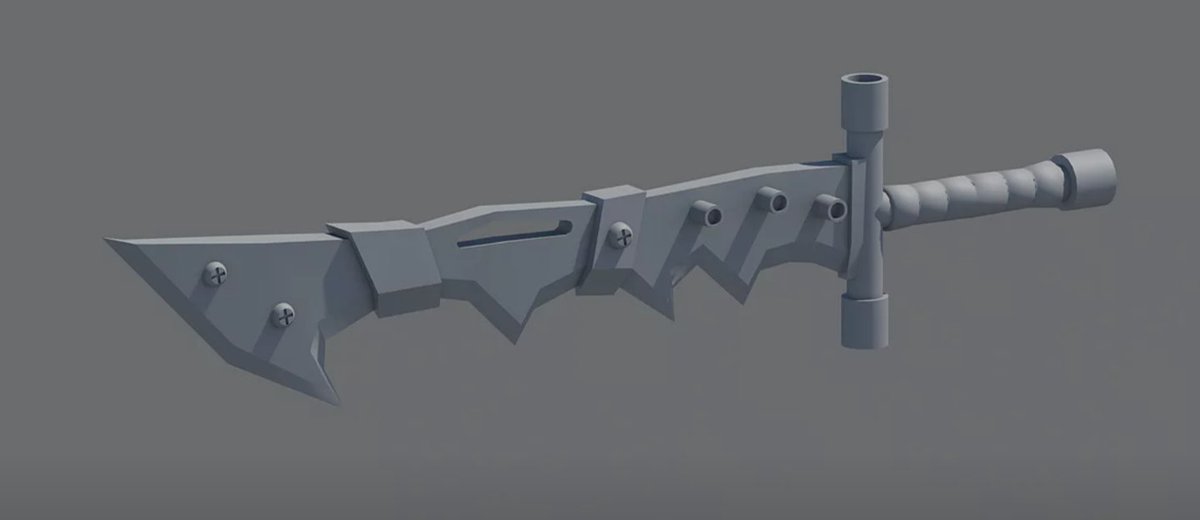 Zethrock09's tweet photo. This is a personal project that I am still working on that's part of my scrap metal weapons series #3dmodel #3dmodeling #3dart #3dartist https://t.co/SFICqWHd22