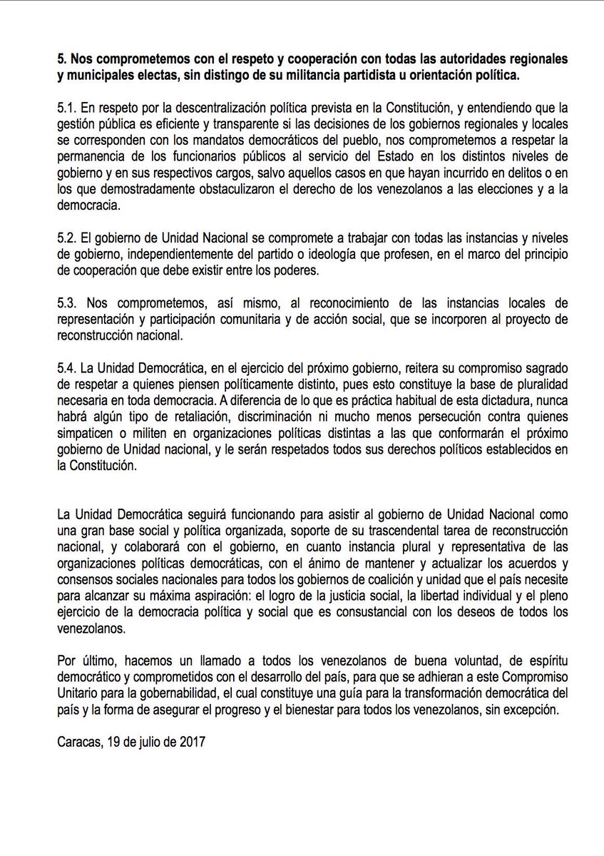 henryrosales1's tweet photo. #19Jul Ante deterioro consistente de la democracia a causa del modelo anacrónico dictatorial presentamos Compromiso para la Gobernabilidad https://t.co/xE5GliZWHW