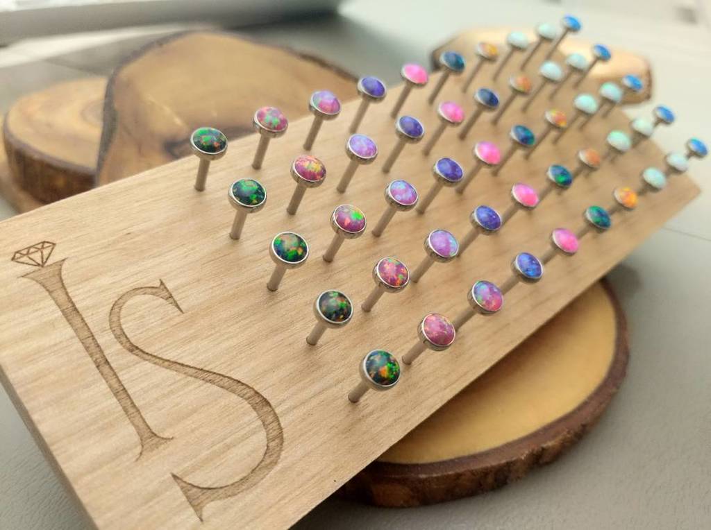 ipricku's tweet photo. -
Beautiful jewelry from @industrialstrength in stock. 
Lots of opal set threaded ends we picked up at #app2017.
Stop in to @boundforglory_… https://t.co/oho2hpeT4z