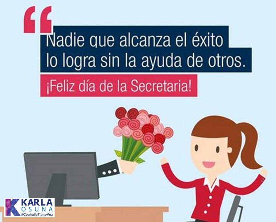 KarlaOsuna_'s tweet photo. Por tu dedicación, por tu entusiasmo y por la simpatía que día a día pones en tu trabajo, ¡gracias! #DiaDeLaSecretaria https://t.co/R9FwUEyyxt