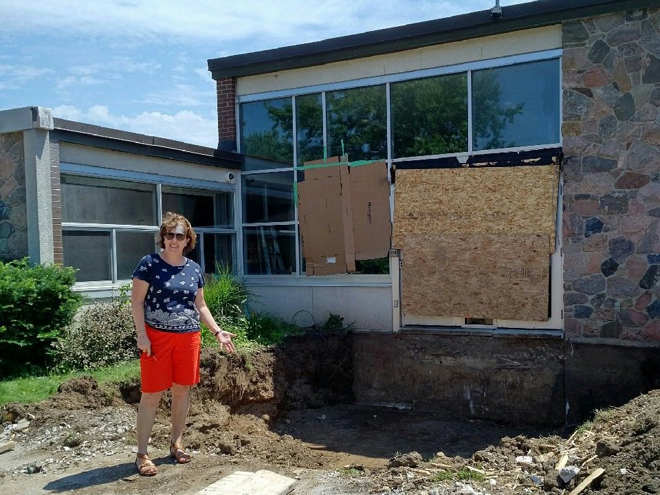 ...and so it continues #renovations2017 as they tear down the front doors and are building our #newbeginnings .