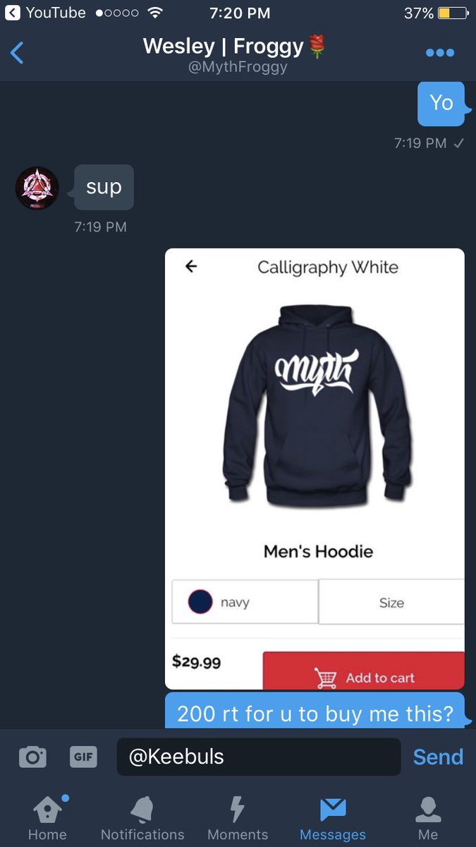 keeb98's tweet photo. Rt so @MythFroggy buys me this Myth hoodie! https://t.co/IITUpoARTx