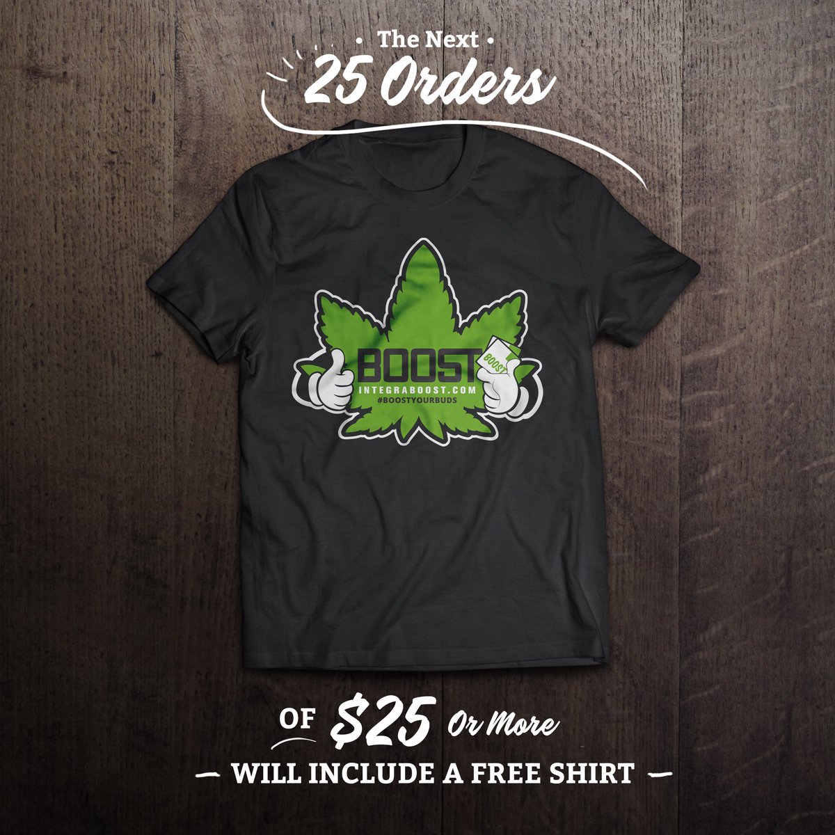 IntegraHerbal's tweet photo. The Next 25 Orders of $25+ will include a Boost Your Buds Tee! 
Only at: https://t.co/GFdxsLRFSk 
#boostyourbuds #IntegraBoost #humiditypack https://t.co/TcLGTo9LVo
