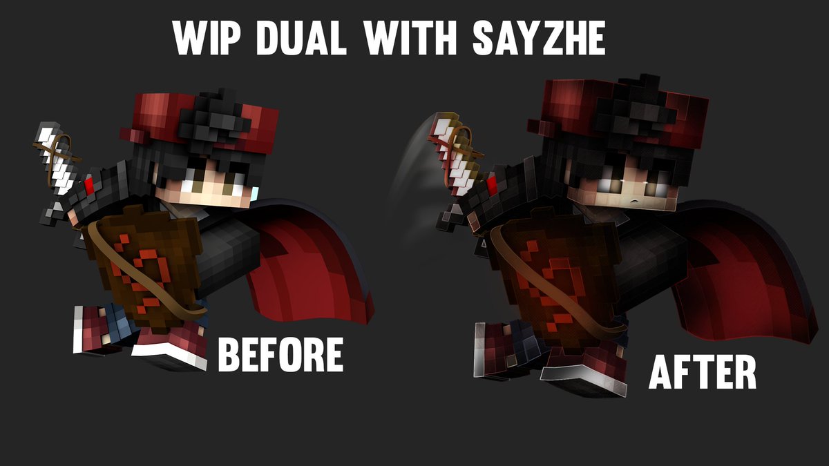 ZDESIGNNN's tweet photo. Wip #1 
Dual with: @sayzhe 
bEFORE/AFTER https://t.co/gSTEZq2DPy