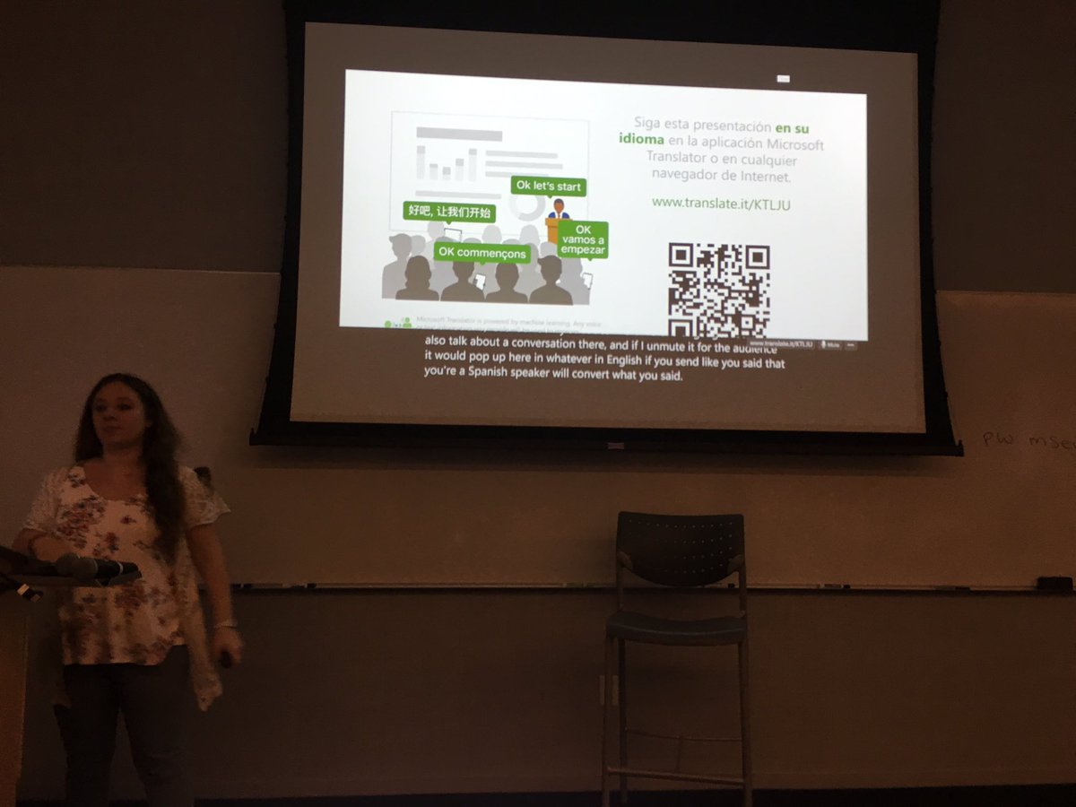 dandiclerico's tweet photo. Cool demo of Microsoft Translator by @microheather of @Microsoft. Great tool for PP presenters. #gerberama https://t.co/DI7LORfr09