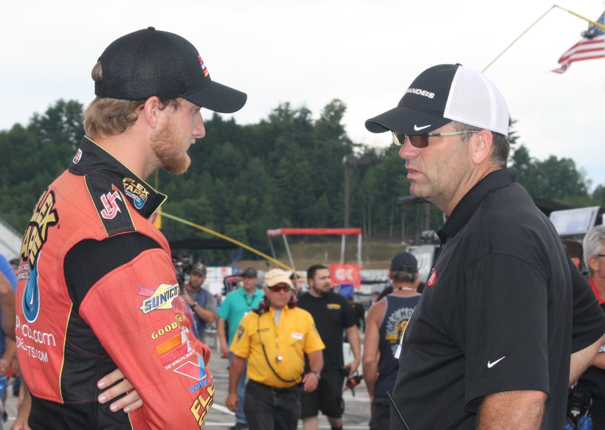 RacingCXN's tweet photo. @HarrisonRhodes and @pdonahueracing before the #overtons200 on Saturday @nhms @Overtons #NASCAR #XfinitySeries https://t.co/1ByKraOVcn