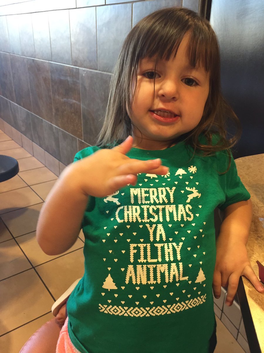 RandiRicoWLWT's tweet photo. Quinn is celebrating Christmas In July with her t-shirt choice today. #ThinkColdThoughts https://t.co/iYsHlTXQ69