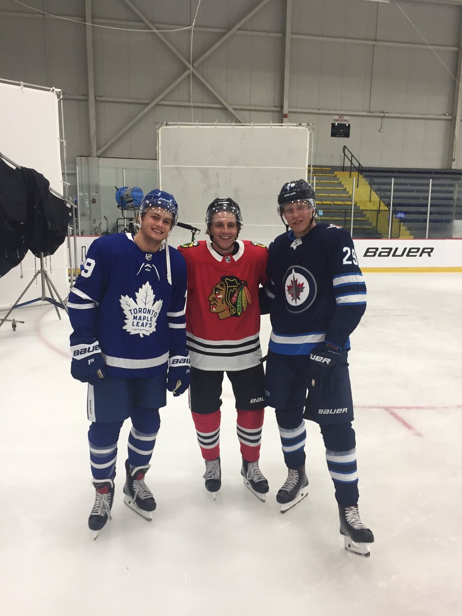 Great time @BauerHockey athlete event with these two young guns @wmnylander and @PatrikLaine29. Some great products coming!