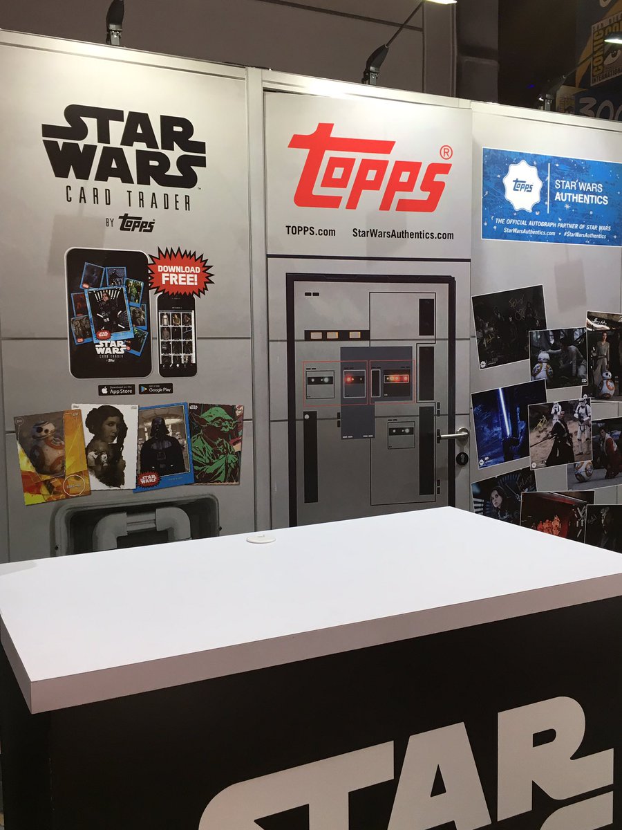 ToppsSWCT's tweet image. We are officially here at #SDCC2017! Planning on attending #ComicCon? Stop by &amp;amp; say hi to us at the @Topps booth! ✨💫✨