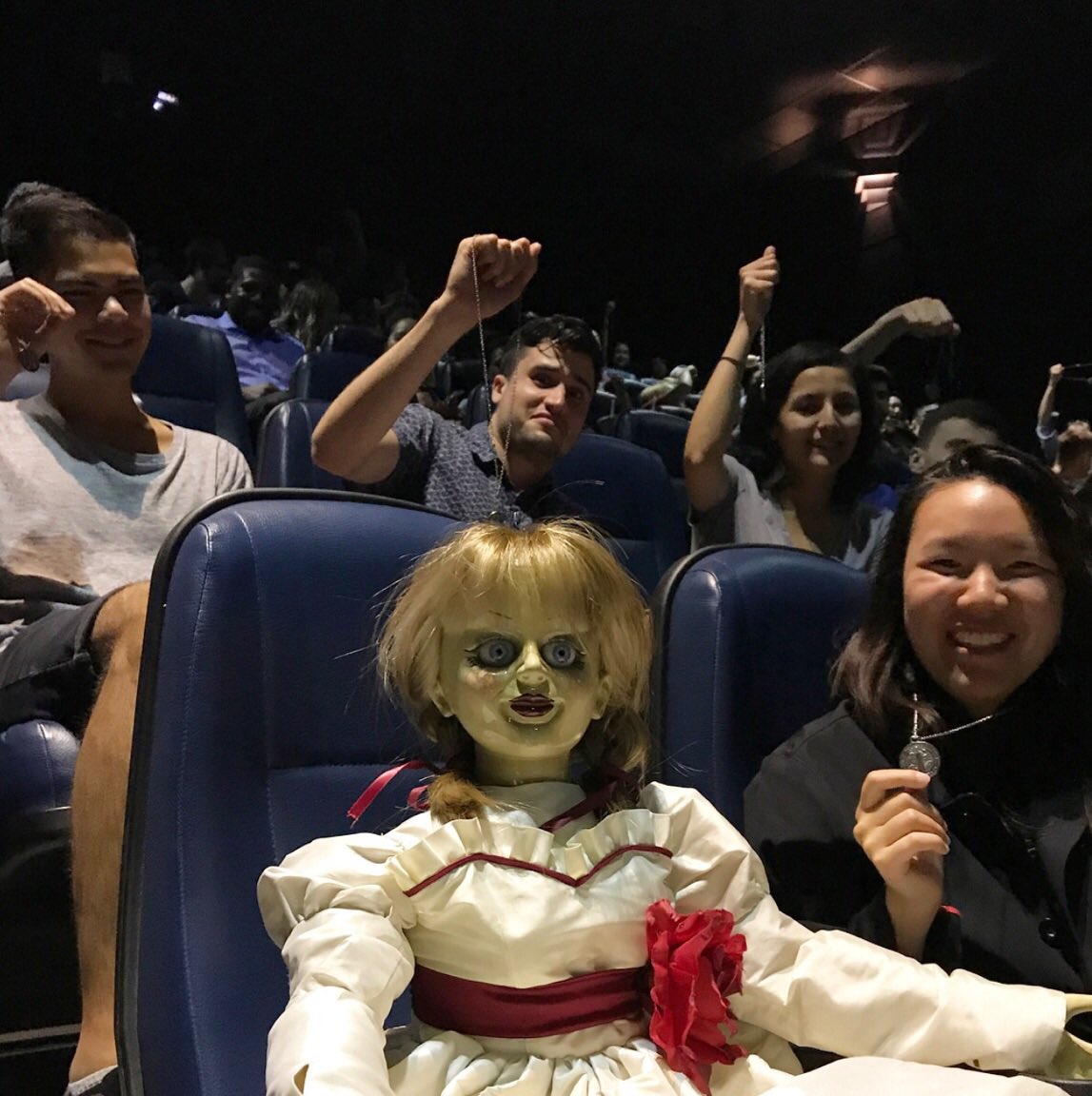 WarnerBrosCA's tweet photo. We’ve got a surprise guest at tonight’s #AnnabelleCreation fan screening at @CineplexMovies Scotiabank Theatre in #Toronto! https://t.co/djI9gicHuJ