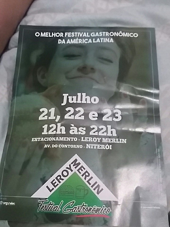 E ai galera festival gastronômico na leroy merlin niteroi.
Venham participar!!!!!!!!! 
Vamos retwitar pessoal operação beta lab.