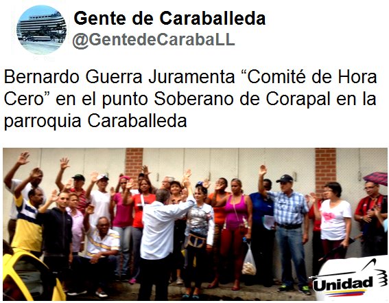 GentedeCarabaLL's tweet photo. Vargas: @BernardoGuerraC Juramenta Comité de Hora Cero en el punto Soberano de Corapal en la parroquia Caraballeda https://t.co/Q2gNFDF0ig