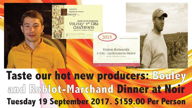 Selling fast! Taste our hot new producers: Bouley and Roblot-Marchand #Burgundy Dinner <a href="/noirrestaurant/">Noir restaurant</a> 19 Sept bit.ly/2v5KOFr #wine