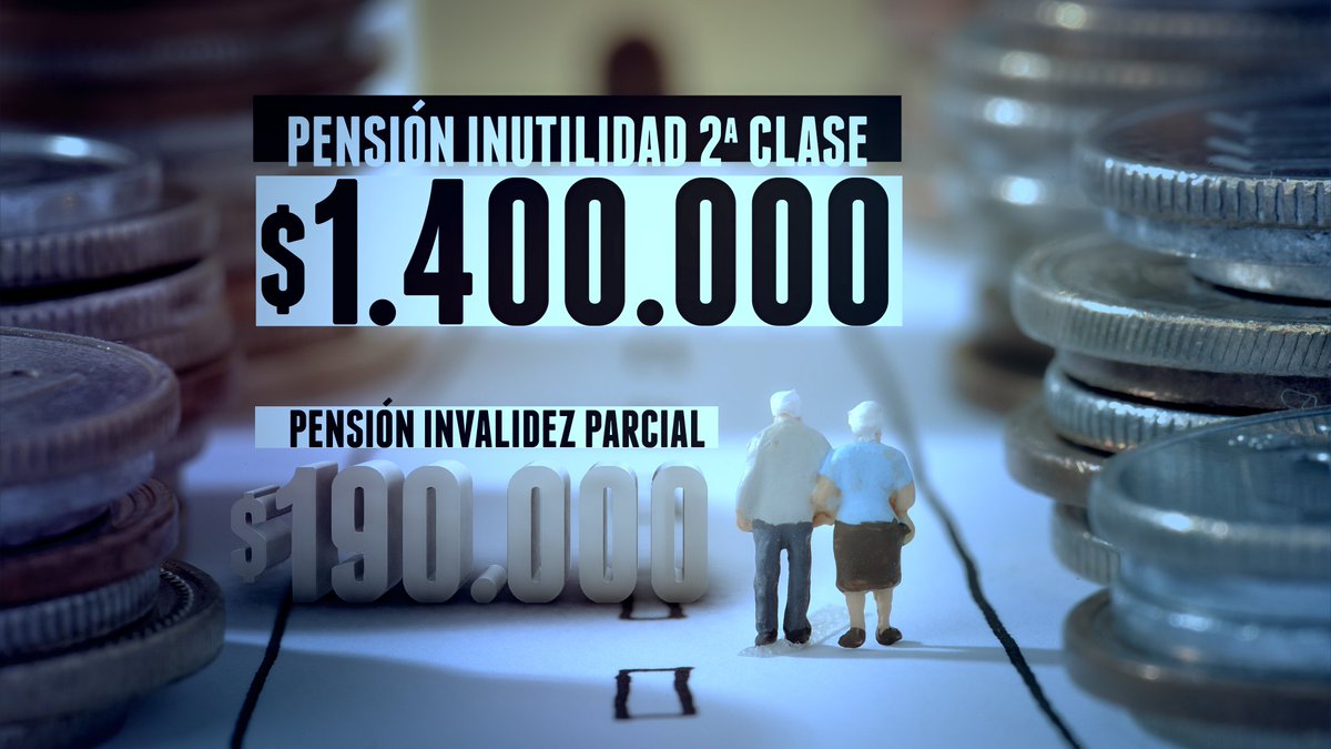 Promedio pensión de invalidez común: $ 190 mil  v/s pensión invalidez por inutilidad: 1 millón 400 mil HOY #InformeEspecial