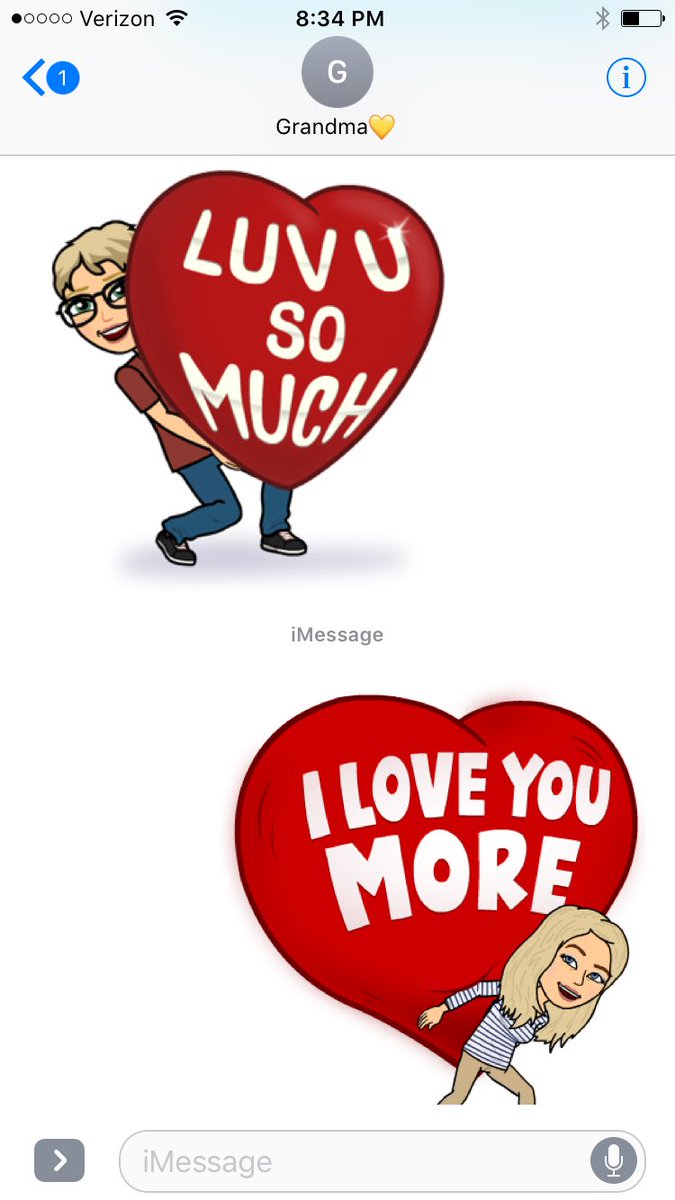JessK_13's tweet photo. My grandma got bitmoji. And she will probably use it more than I ever will. https://t.co/UJN1DhqsuH