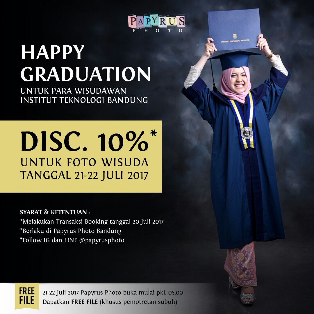 Buat para wisudawan ITB, yuk abadikan momen kelulusanmu di Papyrus Photo 😉