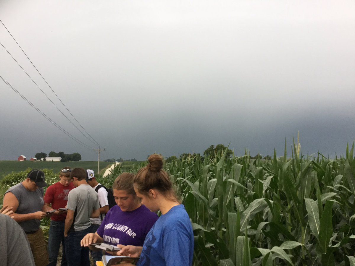 ClaytonCrops's tweet photo. While the weather wasn't ideal, our team still got out into the field and ended up having class in the dark! #iowaweather #crop17 https://t.co/2nHg5g6ffZ