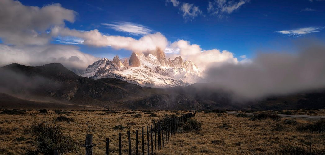 Good afternoon, "Shine On" by Timothy Poulton. #landscapephotography #travelphotography #sunset #argentina #patagonia #mountians #clouds
