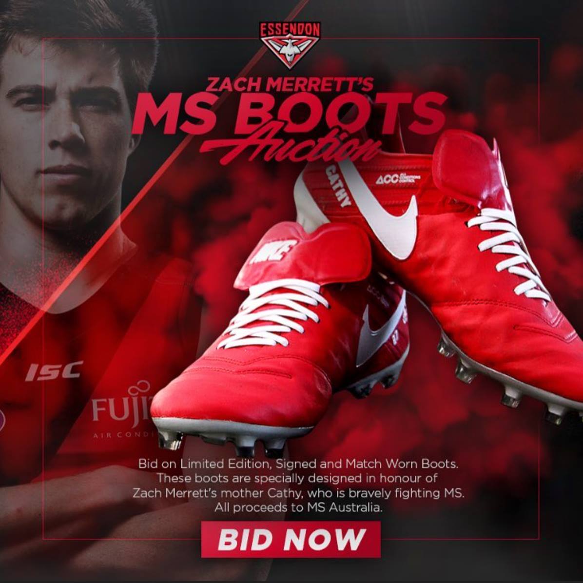 Auction for <a href="/zachmerrett07/">Zachary Merrett</a>, <a href="/BrendonGoddard9/">Brendon Goddard</a> and <a href="/joedaniher06/">Joe Daniher</a> closes tonight, with proceeds to MS! Bid bit.ly/2vk7Fgz