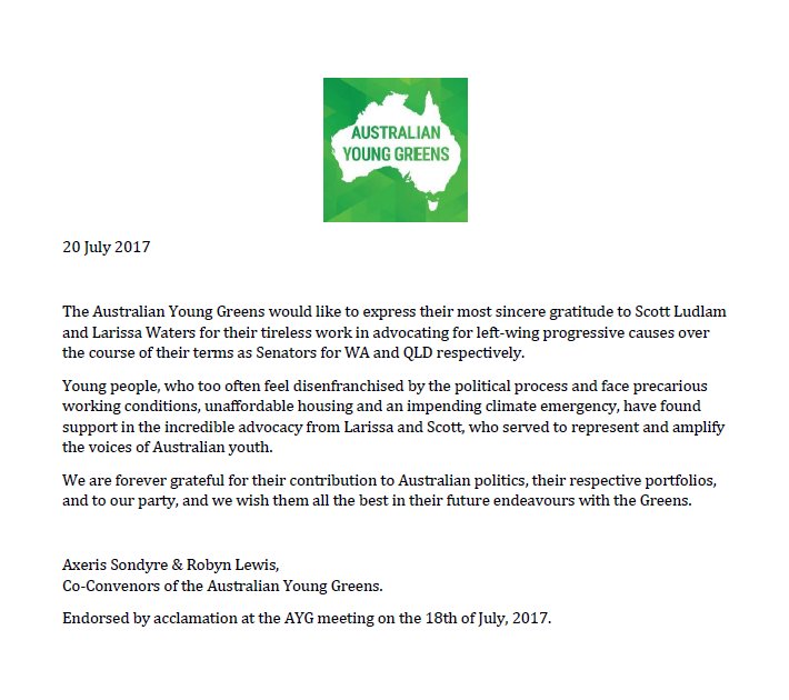 Thank you <a href="/larissawaters/">Larissa Waters</a> &amp; <a href="/Scottludlam/">Scott Ludlam</a>