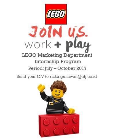 Kamu passion di Marketing &amp; Digital? Mau magang di LEGO ? Yuk kirim CV ke:
rizka.gunawan@alj.co.id #KUjobs