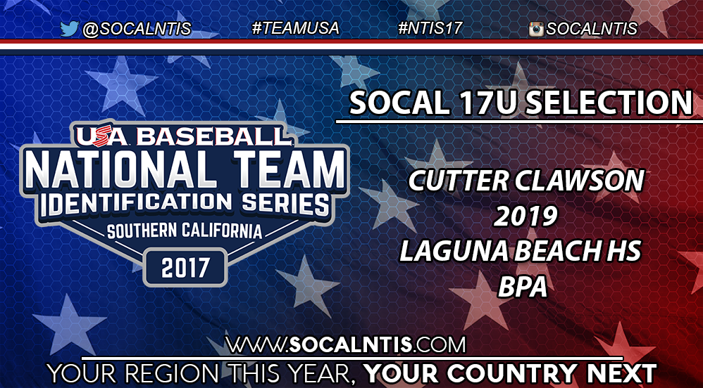 SouthwestNTIS's tweet photo. Congrats to Cutter Clawson for being selected to @USABaseballNTIS #SoCal 17U #NTIS17 team headed to Cary, North Carolina https://t.co/heLUwWXvn1