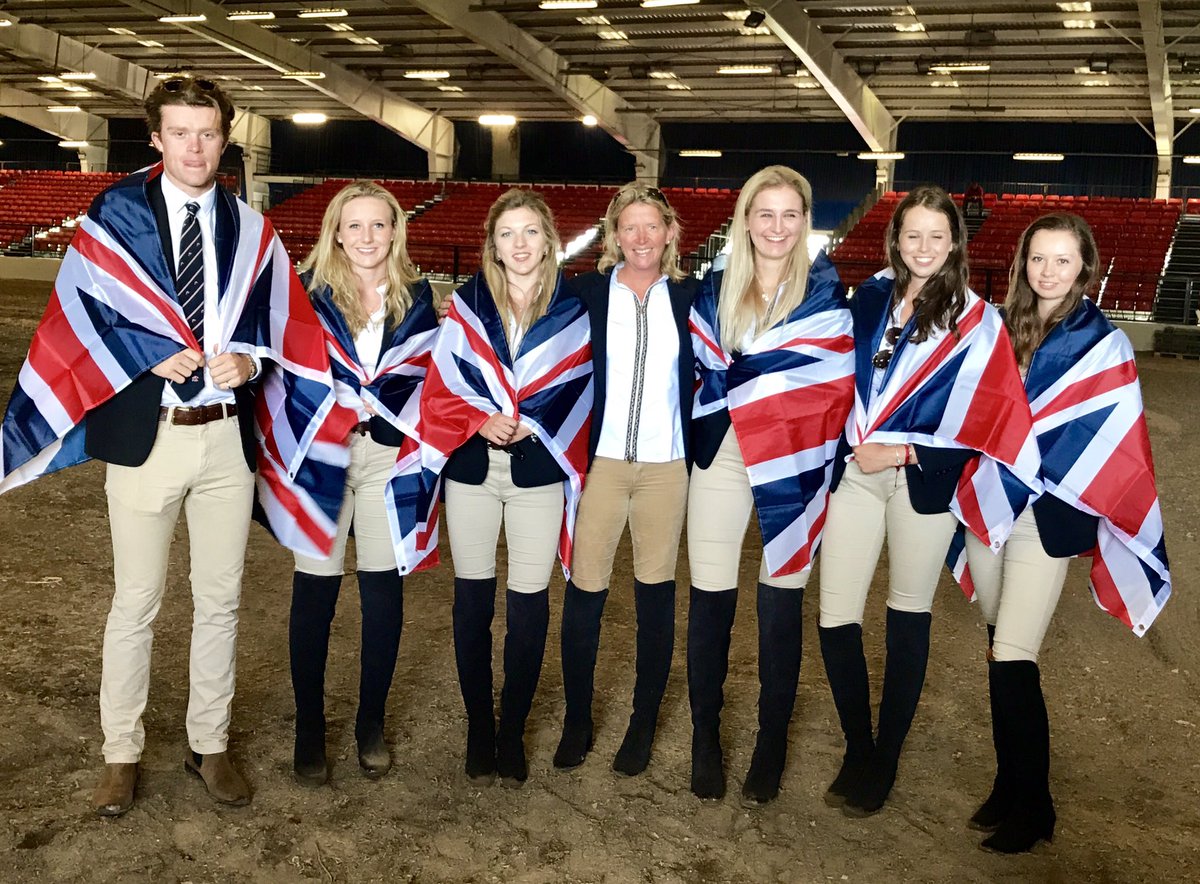 alibutler2's tweet photo. Young riders GB looking amazing in @FairfaxFavor boots and @Welligogsltd shirts at trot up and opening ceremony #millstreet Europeans https://t.co/XWu6xJkVAT