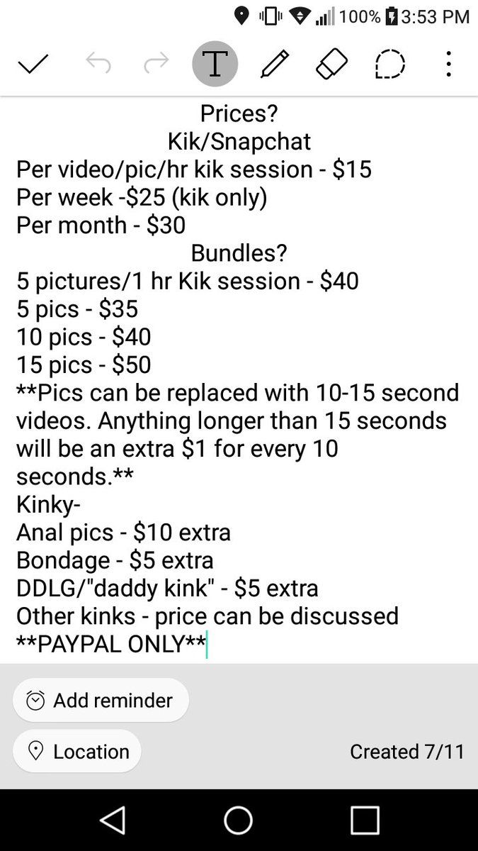PrincessSue_Cam's tweet photo. Anyone looking for a #camgirl to talk to through kik/Snapchat? Here's my prices for sexual stuff!! https://t.co/A3RNftSOYz