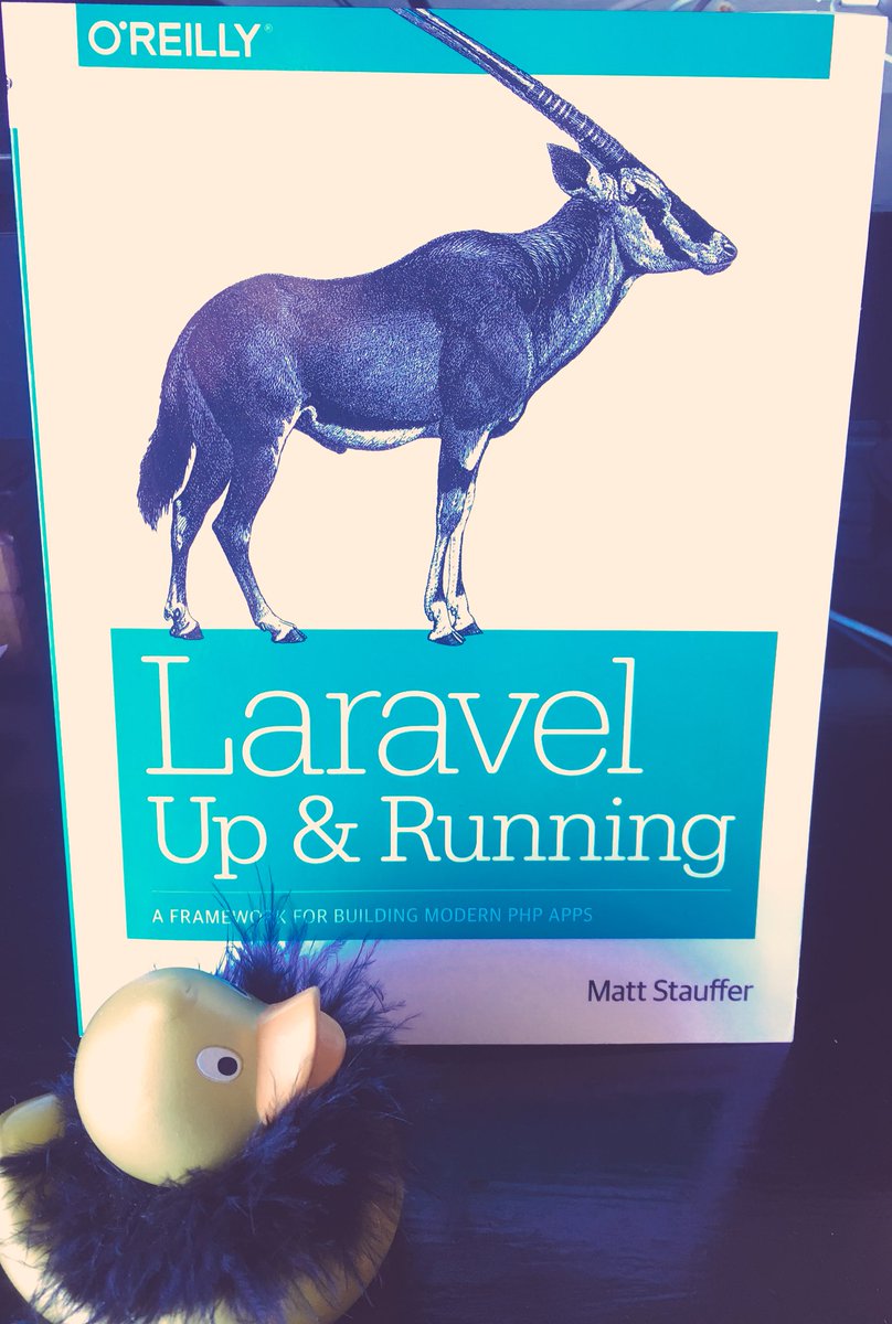 jadeedward's tweet image. Look what arrived today! Feathers the Debug Duck approves! @stauffermatt #LaravelUpAndRunning