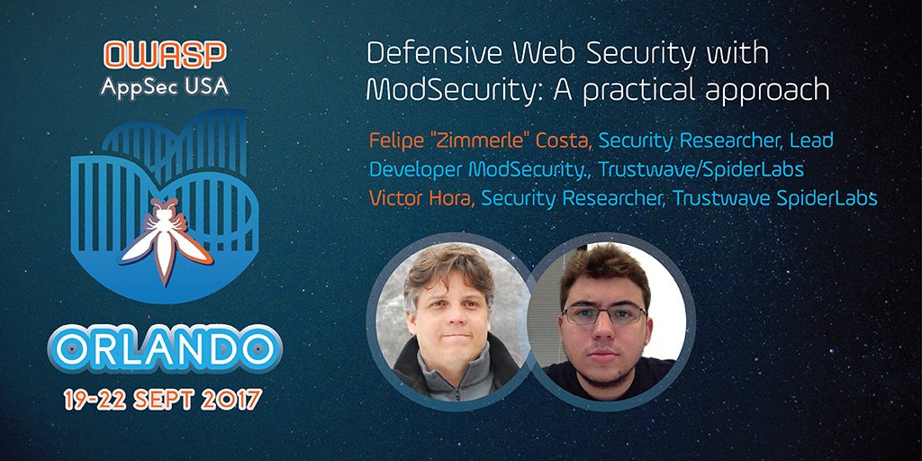 appsecusa's tweet photo. Take your skills for protecting live web applications to the next level with @victorhora and @zimmerle 
#AppSecUSA
https://t.co/x3cUczjjPM https://t.co/u6T56AMern