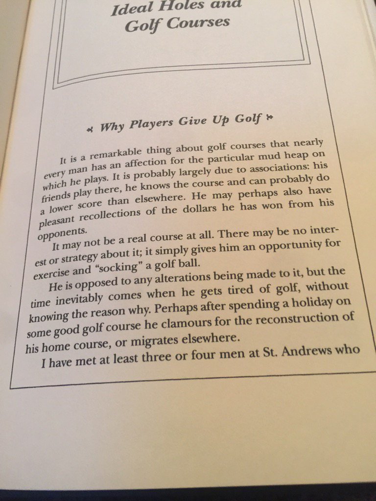 Sent this to @TalkinGolfRadio today. A MacKenzie on the importance of good architecture.The Spirit of St Andrews 1932