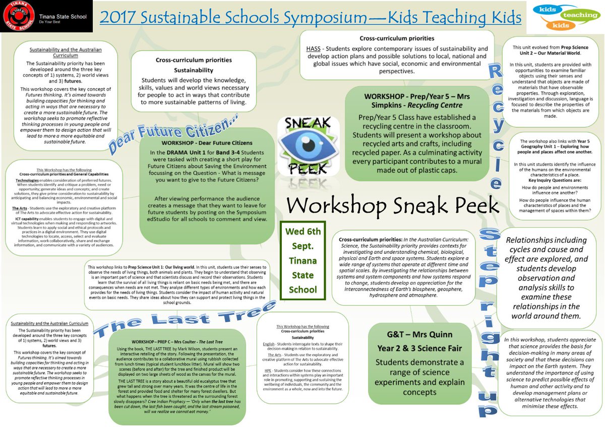 KTKaus's tweet image. A sneak peek 👀 at some workshops being presented at our Tinana KTK event! #7weekstogo #eek! #KTKWeek2017 #enviroed