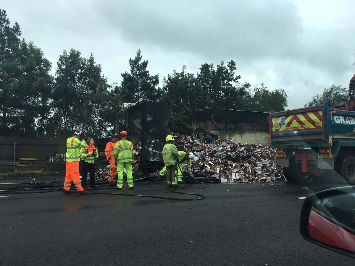 A2: Tonnes of chocolate on a lorry caught fire on the A2 Londonbound near Bluewater around 3am this morning. It started with a hiss.